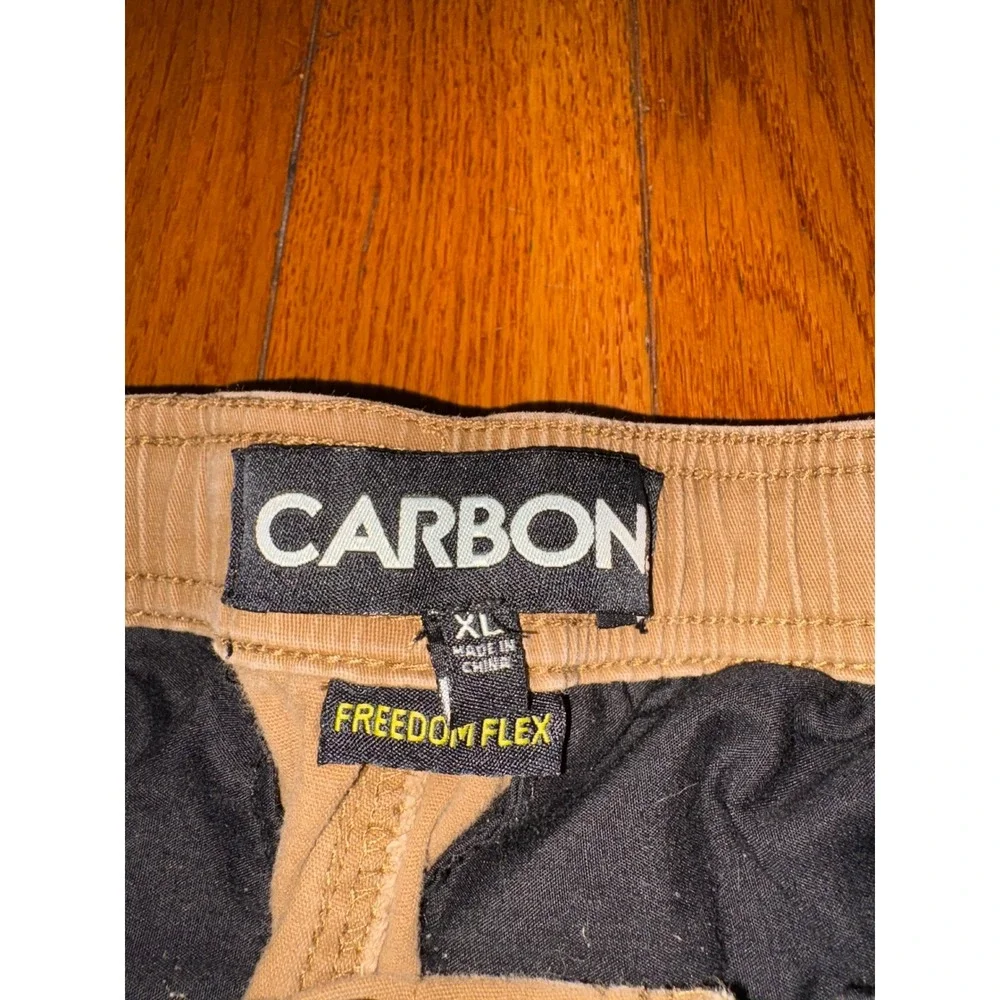 Carbon Freedom Flex Mens XL Moto Shorts Khaki  Ribbed Biker Streetwear Relaxed‎